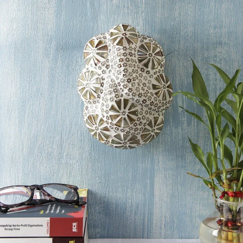 Mangalam Ganesha Glass Wall Lamp - White media 3