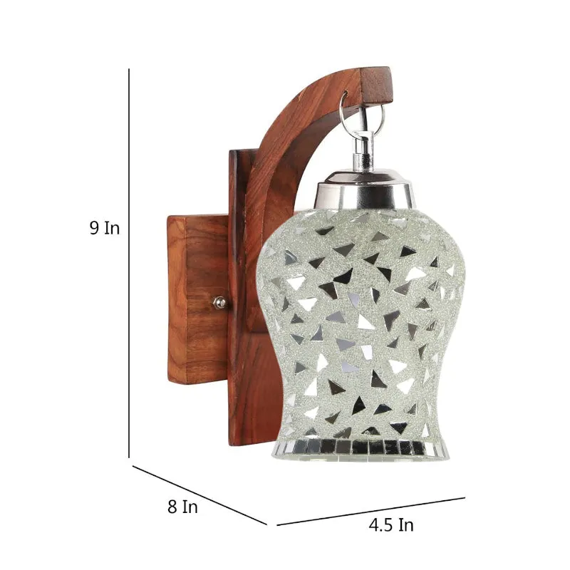 Asta Forma Mosaic Glass & Wooden Wall Lamp media 4