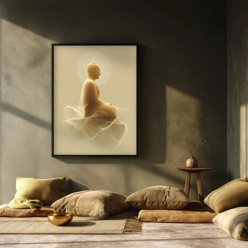 Enveloped in Enlightenment Buddha Archival Paper Wall Painting With Black Frame media 3