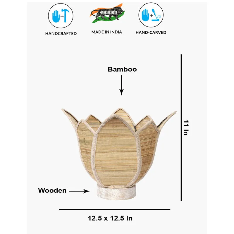 Sileon Bamboo Petal Curve Table Lamp - Beige media 7