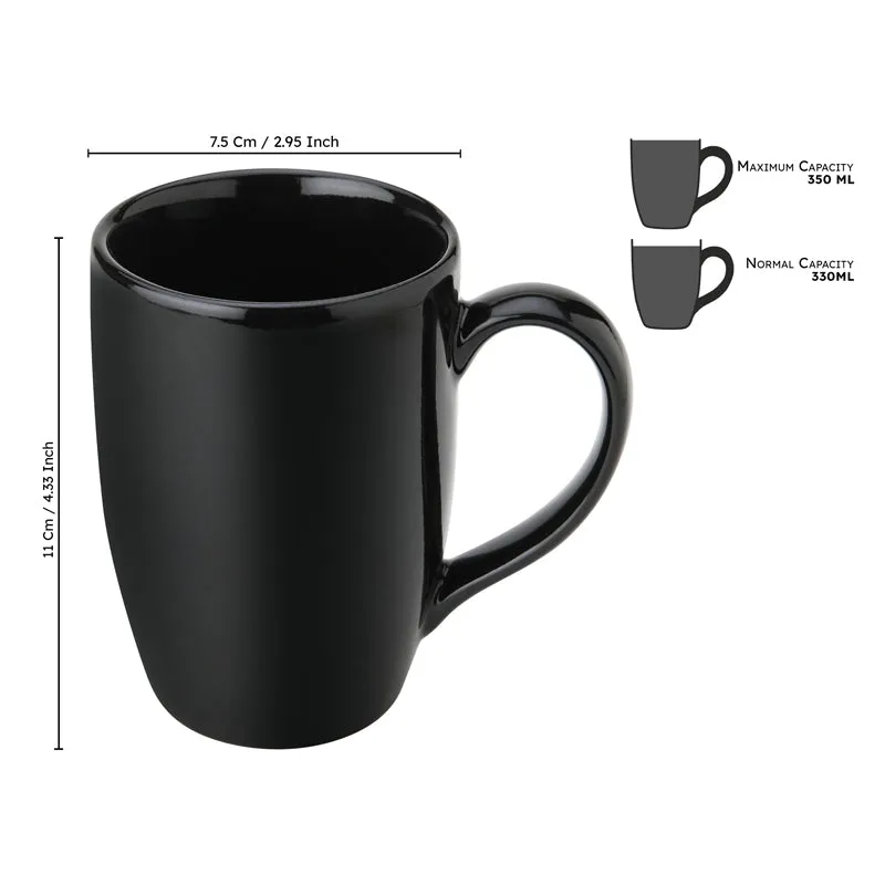 Kopi Ceramic Coffee Mug (Black/350 mL Each) - Set Of Six media 8