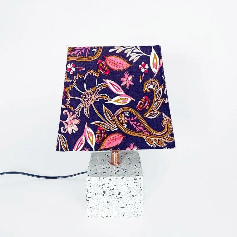 European Paisley Terrazzo Hand Crafted Fabric Table Lamp - Multicolor media 4