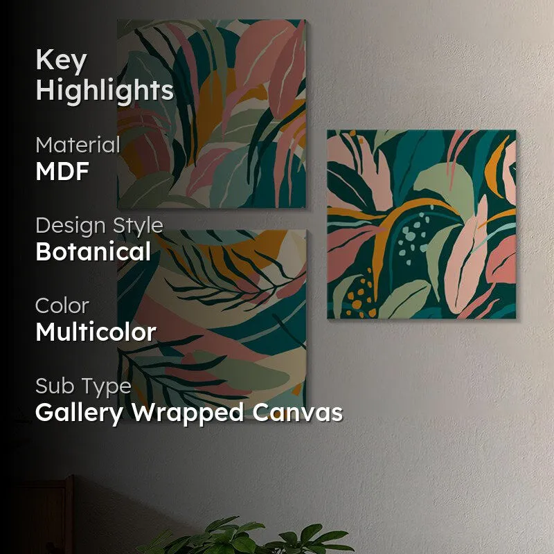 Pastel Jungle Wall Painting - Set Of Three media 2