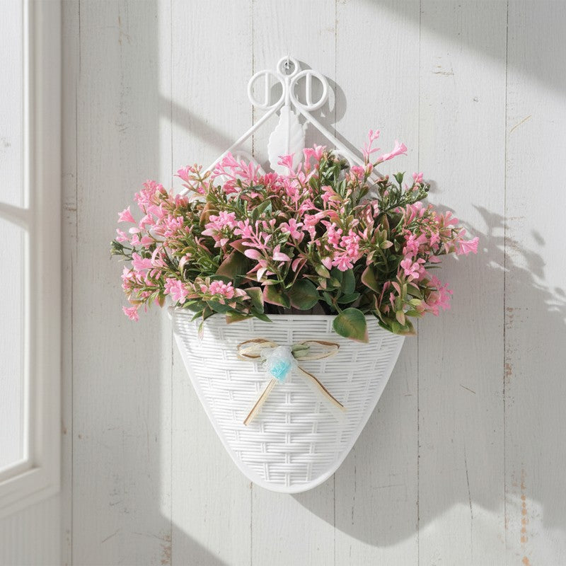 Softline Jasmine Artificial Flower With Wall Pot (Pink) - Set Of Two media 4
