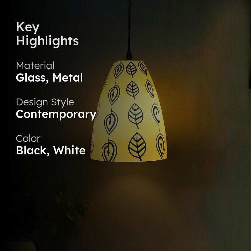 Foliage Finesse Hand Painted Glass Ceiling Lamp media 2