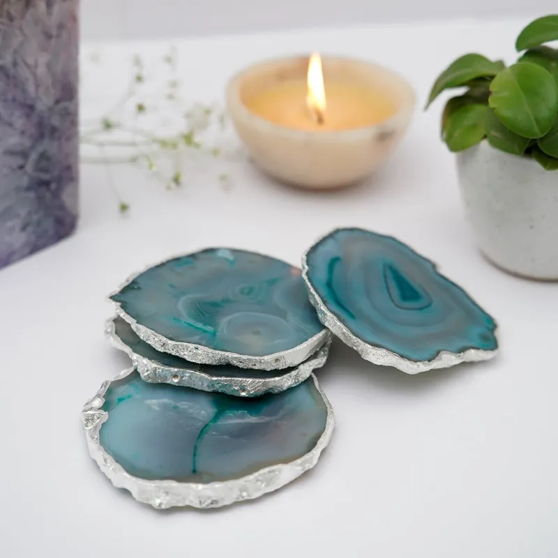 Vesto Brazilian Agate Coaster (Green) - Set Of Four media 4