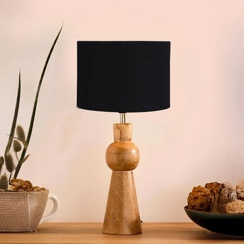 Angler Wooden Table Lamp - Black,Brown media 2