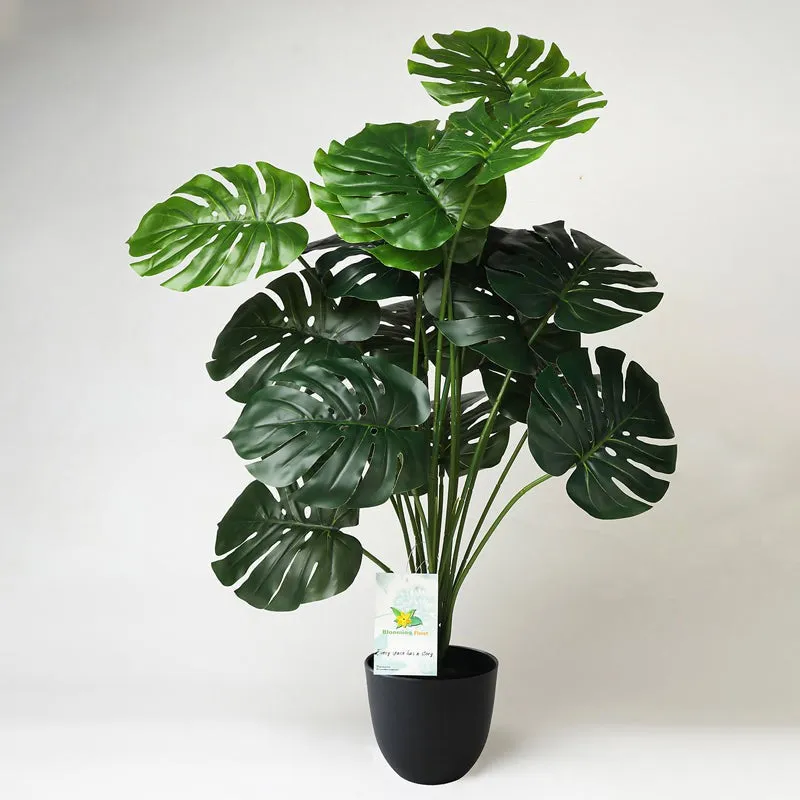 Faux Everlasting Monstera Artificial Plant With Black Plastic Pot - 74 cm (2.4 ft) media 6