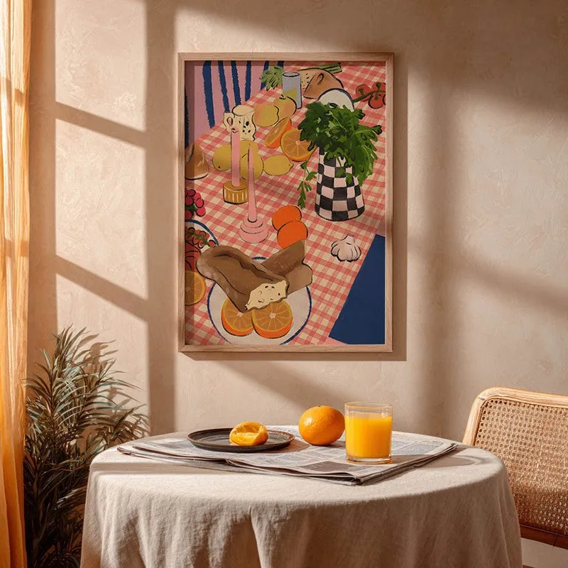 Dining Jewel Archival Canvas Wall Art - Brown media 4