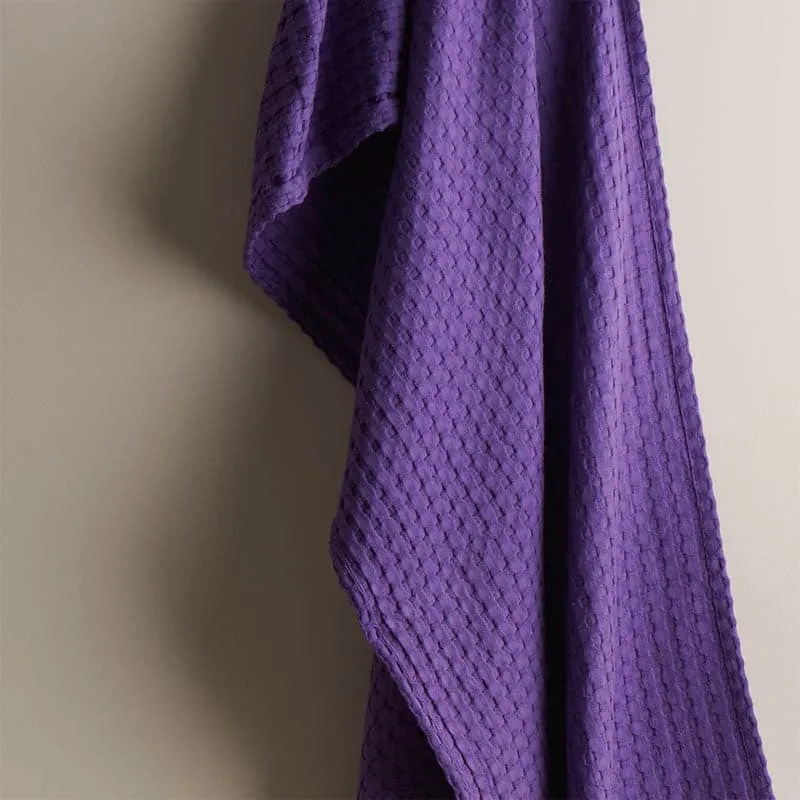 Alyssa Textured Waffle Bath Towel - Violet media 3
