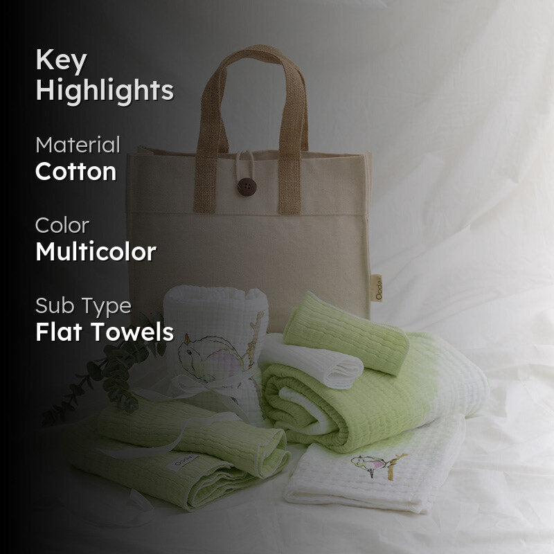 Soft Green Towel Set & Tote Bag - Seven Piece Set media 2