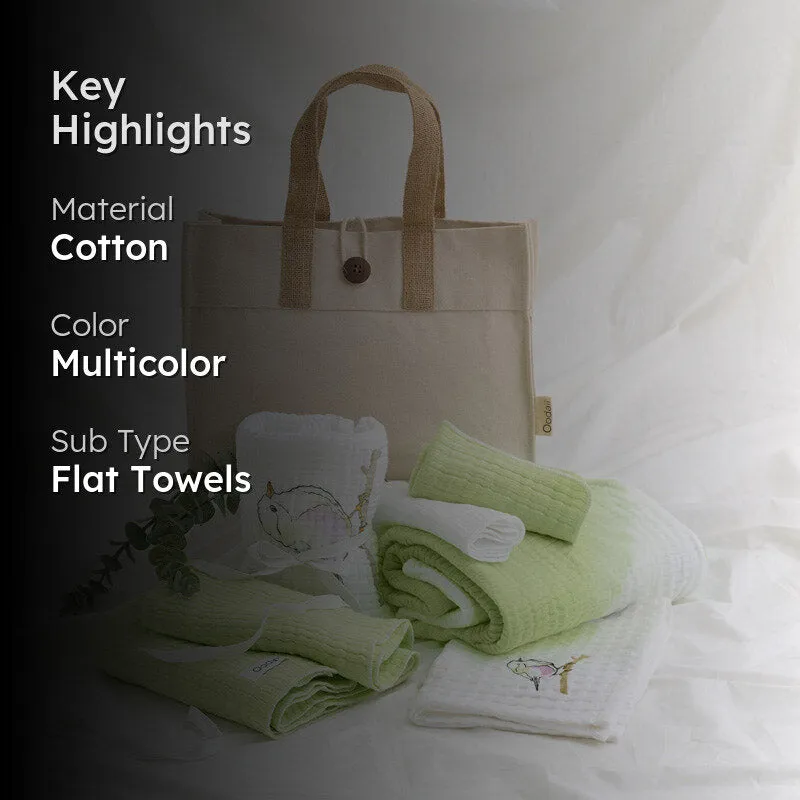 Soft Green Towel Set & Tote Bag - Seven Piece Set media 2