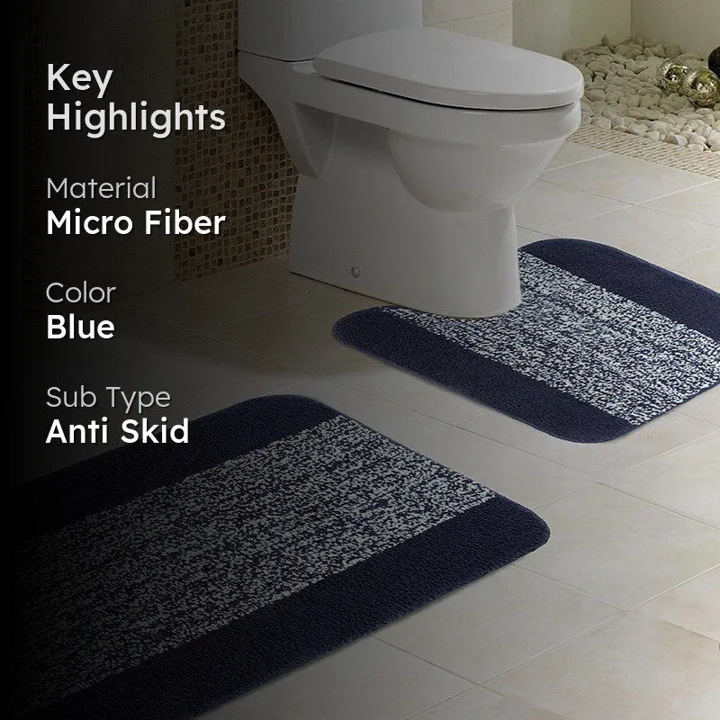 Marvis Anti Skid Bath Mat & Contour Mat (Blue) - Six Piece Set media 2