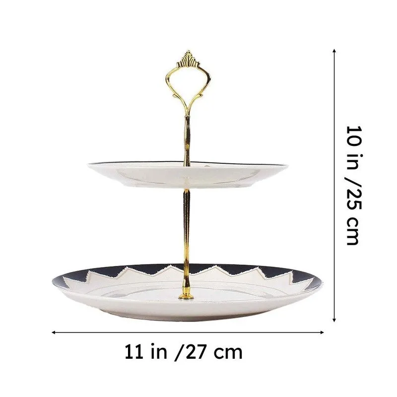 Classic Crown Cake Stand - White,Black media 8