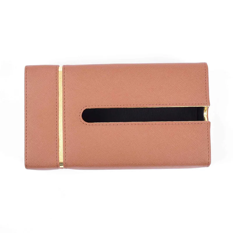 Ceastra Faux Leather Tissue Holder - Brown media 5