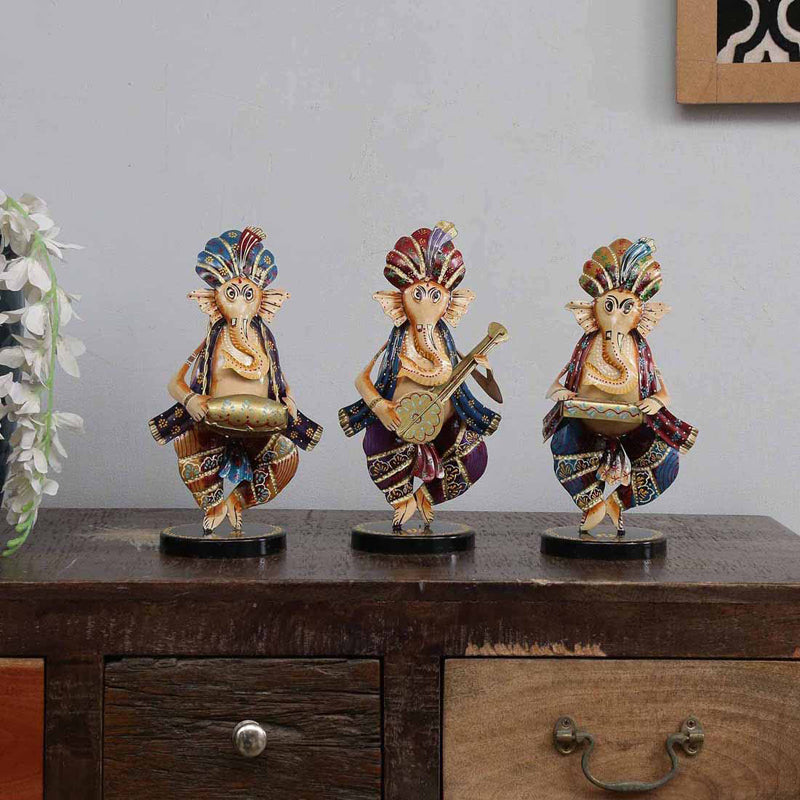 Gana Troupe Showpiece - Set Of Three
