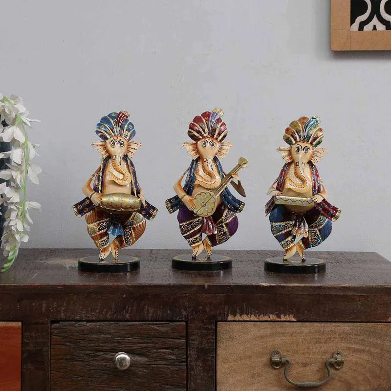 Gana Troupe Showpiece - Set Of Three media 1