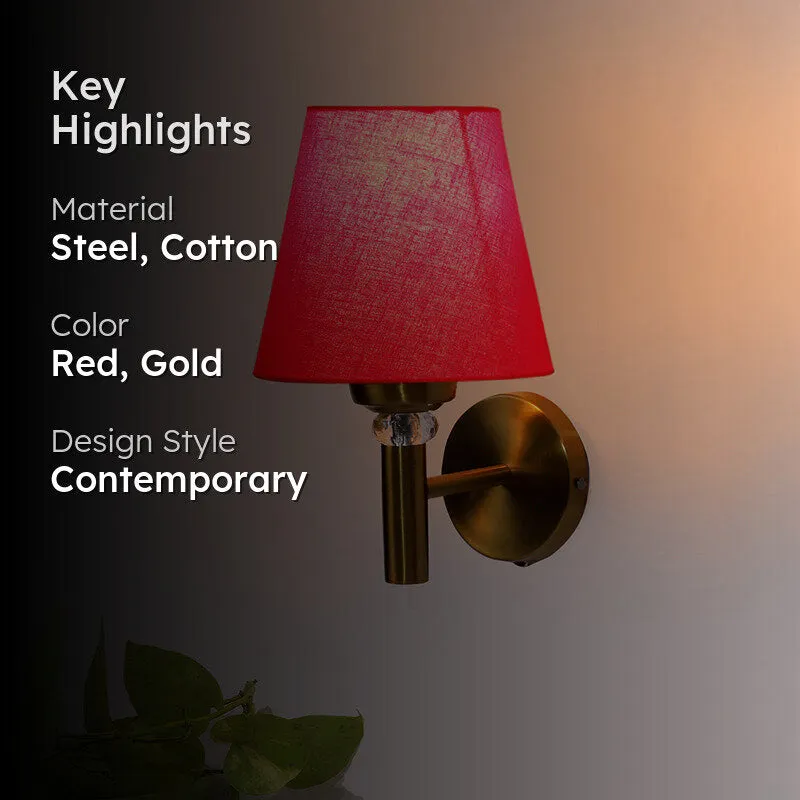 Aquilla Steel & Cotton Wall Lamp - Red media 2