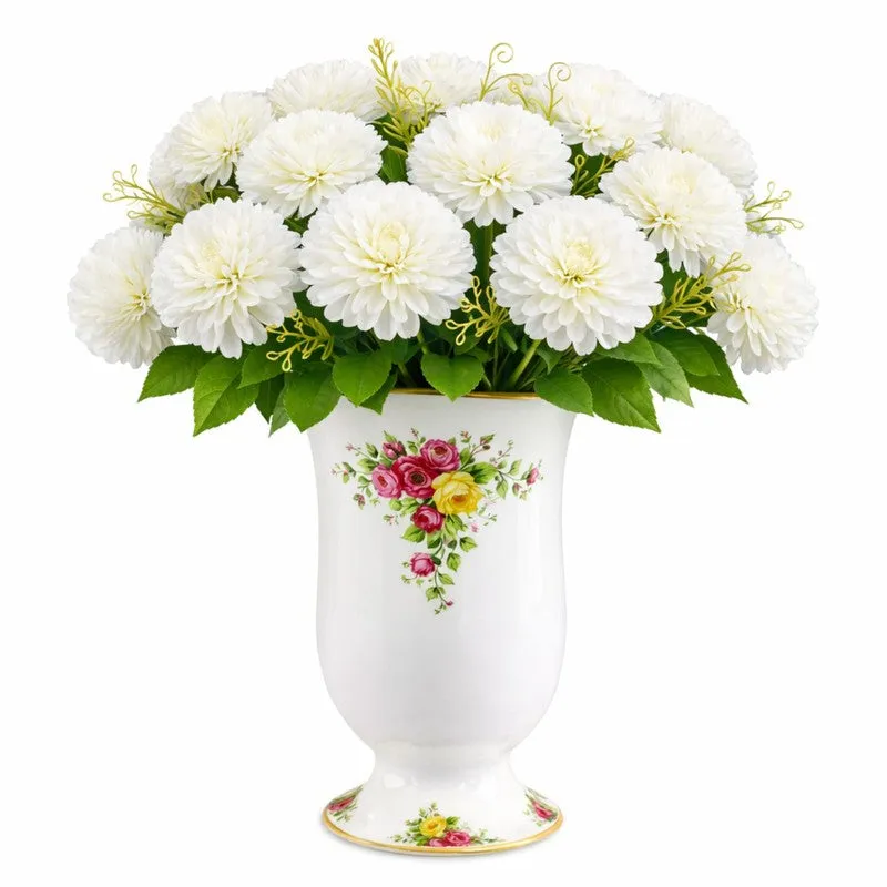 Florisse Artificial Hydrangea Flower (White) - Set Of Four media 4