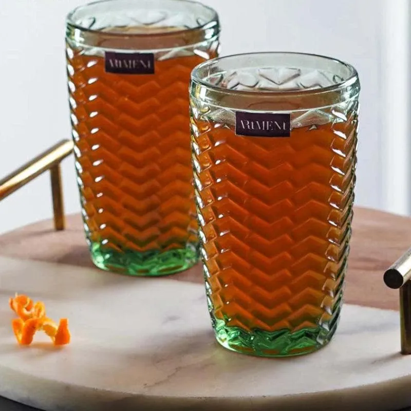 Chevs Tall Glass (Green) (390 ml ) - Set Of Four media 3