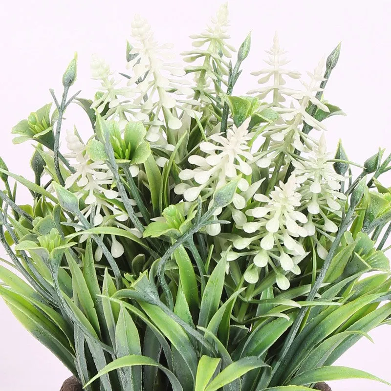 Lavender Artificial Flower With Pot - White media 4