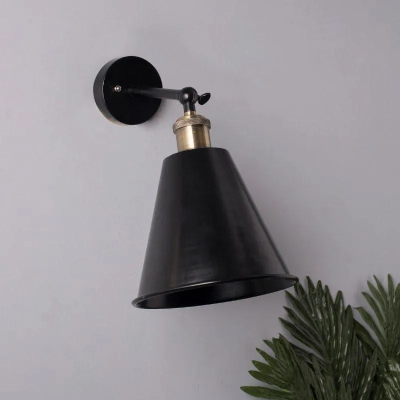 Harpo Cone Metal Wall Lamp - Black,Silver media 3