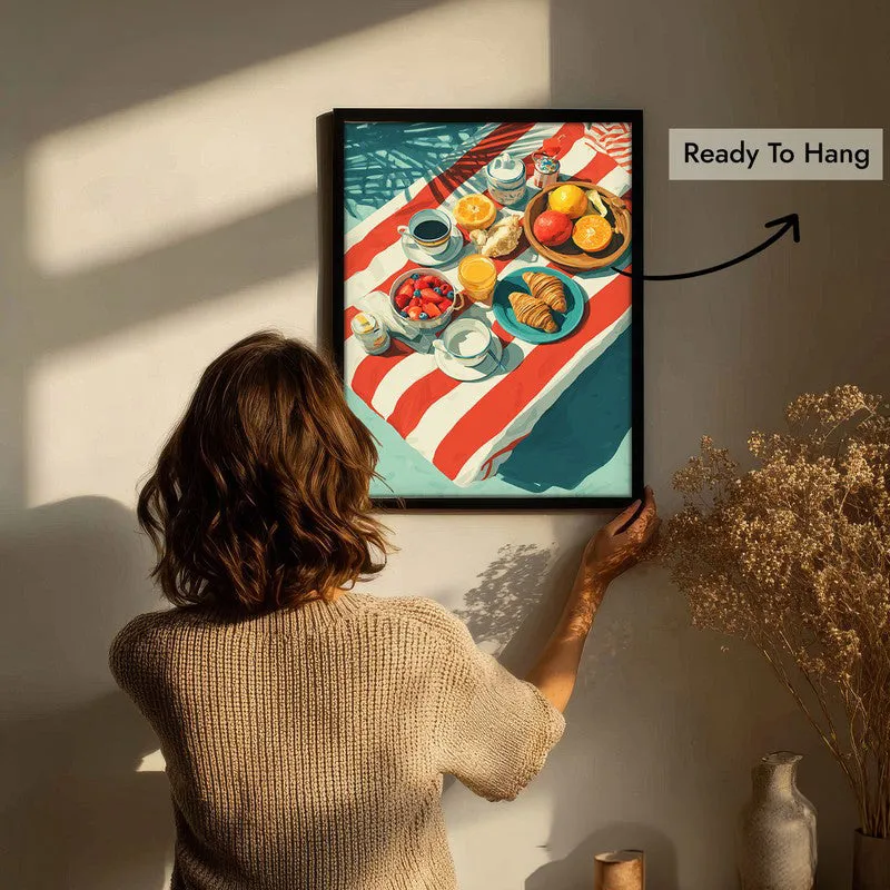 Brunch Bloom Canvas Wall Painting - Black Frame media 7