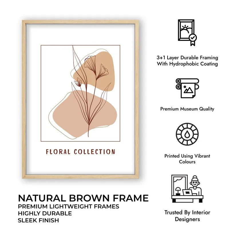 Soft Petals Canvas Wall Painting With Brown Frame media 9