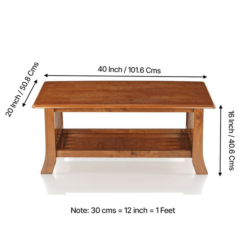 Bravon Sheesham Wooden Center Table - Brown media 9