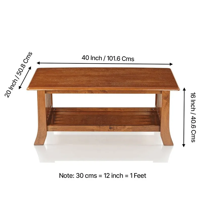 Bravon Sheesham Wooden Center Table - Brown media 9