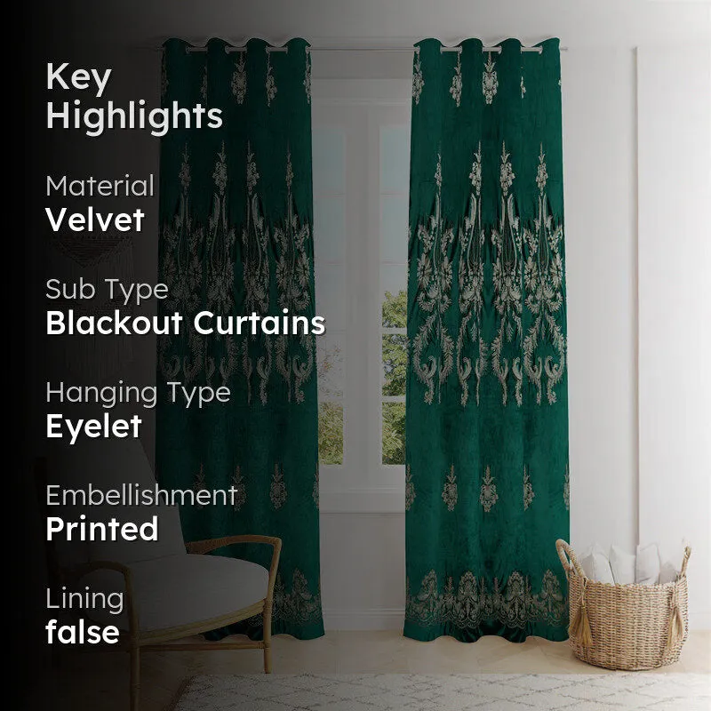 Forest Green Elegance Curtain - Set Of Two media 2