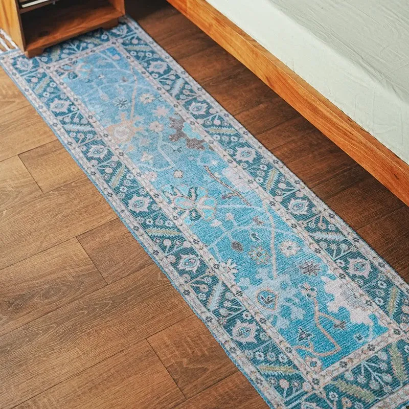 Aqua Garden Cotton Runner Rug media 3