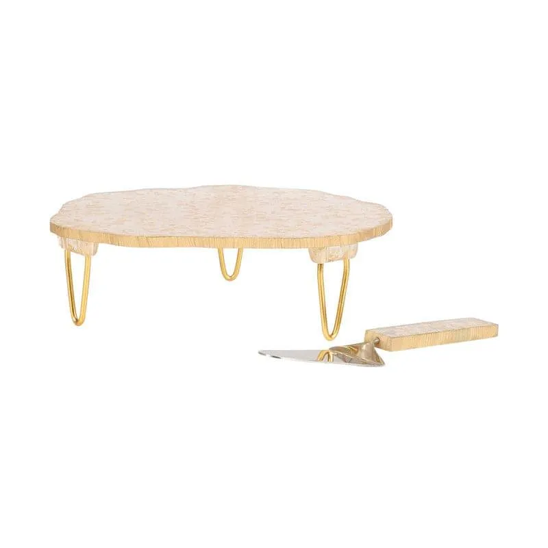 Shipley Resin Cake Platter (Gold) - Set Of Two media 3