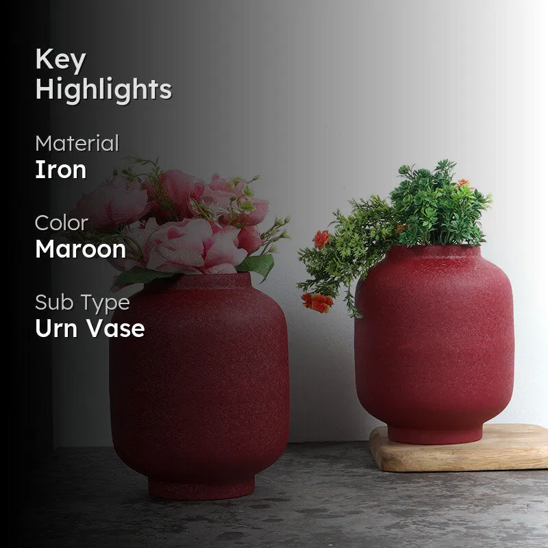 Laure Iron Vase (Red) - Set Of Two media 2