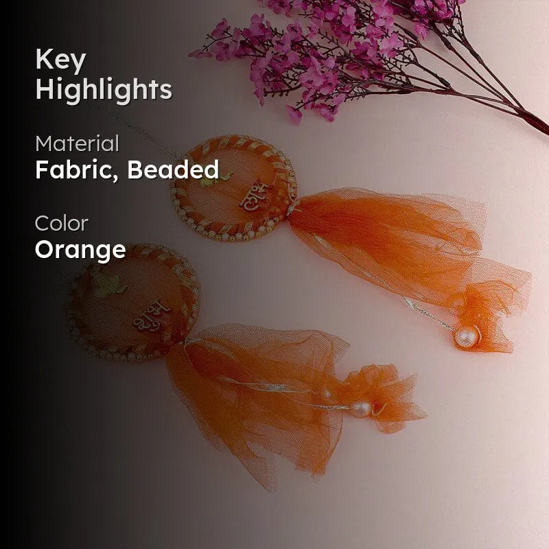Karishma Fabric Latkan (Orange) - Set Of Two media 2