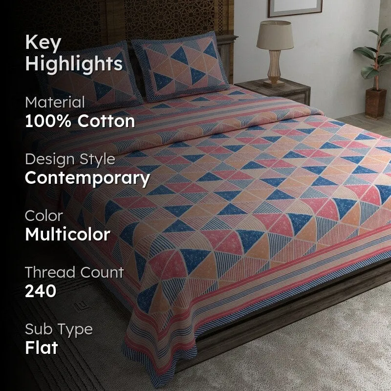 Softo Cotton Bedsheet (Multicolor) - 240 TC media 2