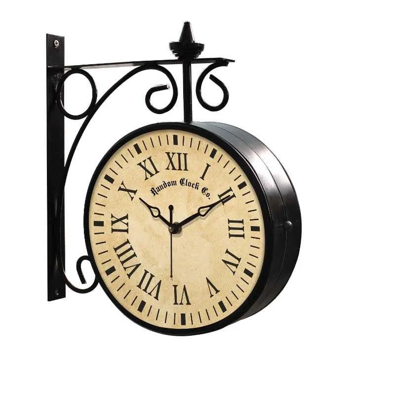 Retro Double Sided Station Wall Clock media 5