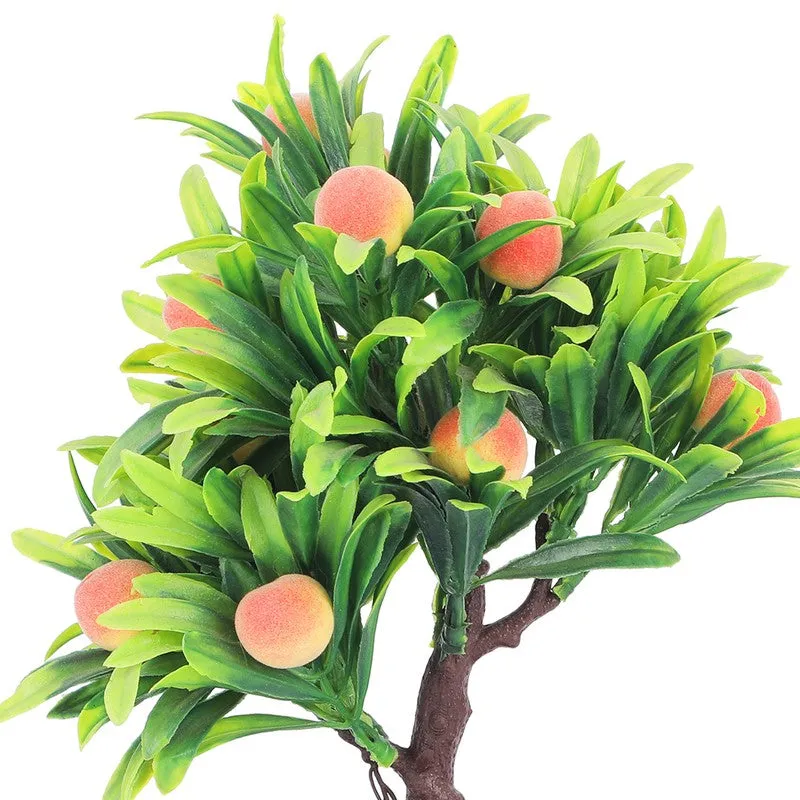 Leafora Peach Artificial Plant With Plastic Pot - 0.8 Feet media 5