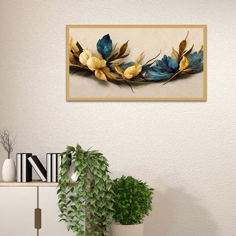 Entova Abstract Floral Wall Painting With Frame