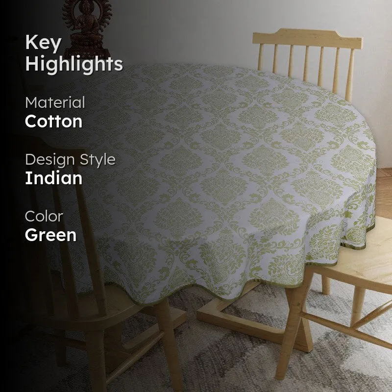 Ardila Ethnic Round Table Cover - Green media 2