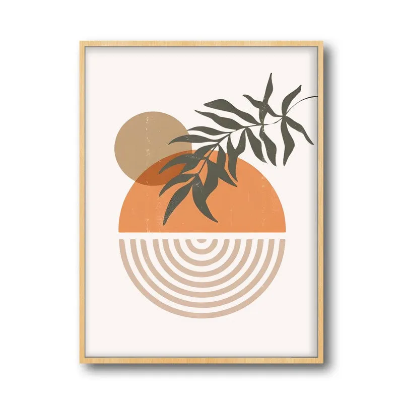 Warm Botanica Canvas Wall Painting With Brown Frame media 3