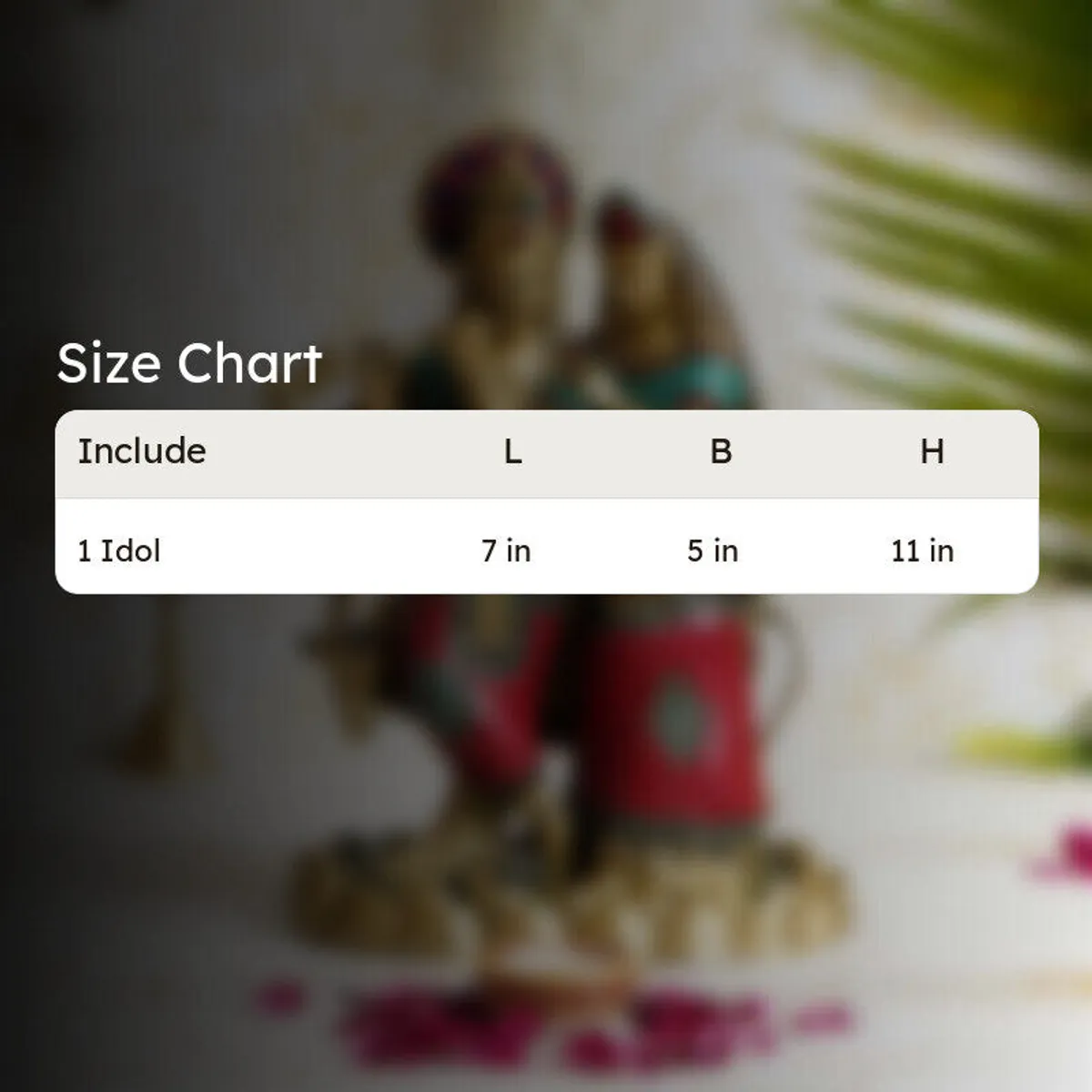 Celestial Flute Krishna Brass Idol - 8