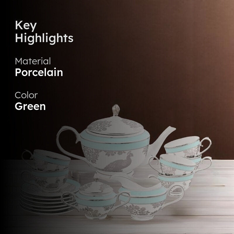 Plume Blush Tea Set - 17 Pieces media 2