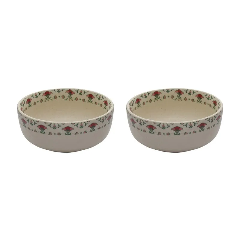 Rosette Multicolor Stoneware Serving Bowls - Set Of Two media 4