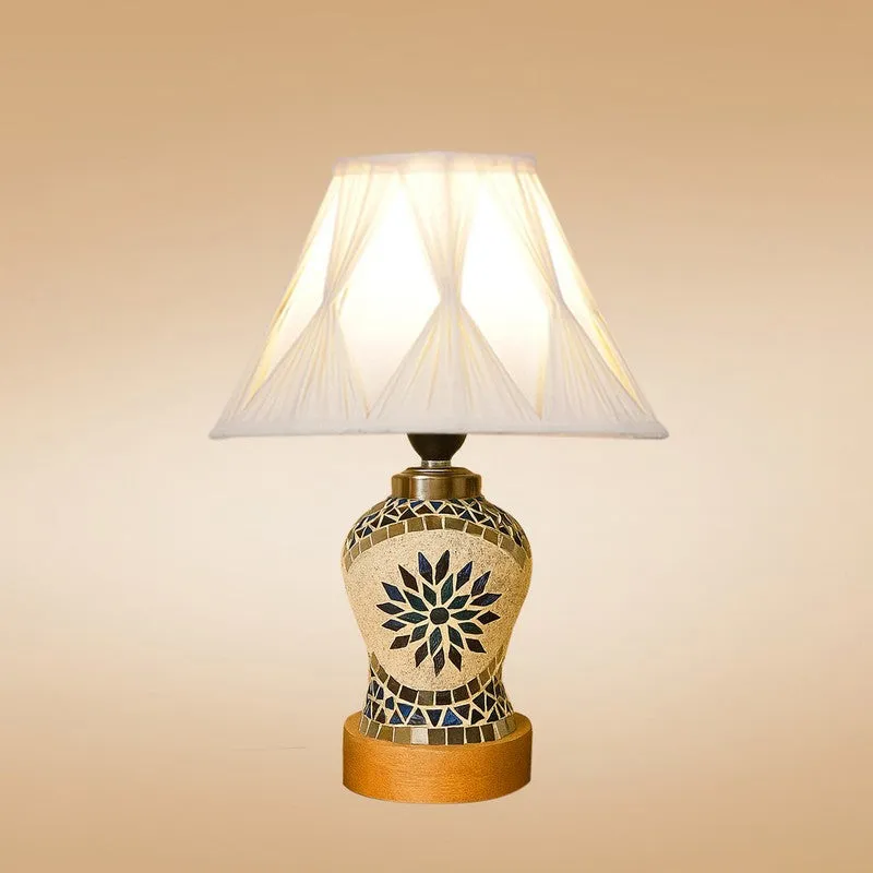 Floranira Smocked Wooden Table Lamp - Multicolor media 6