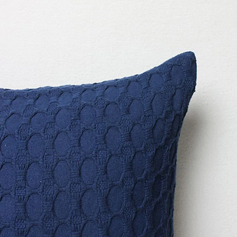 Florence Sunset Solid Cotton Cushion Cover (Navy Blue) - Set Of Two media 5