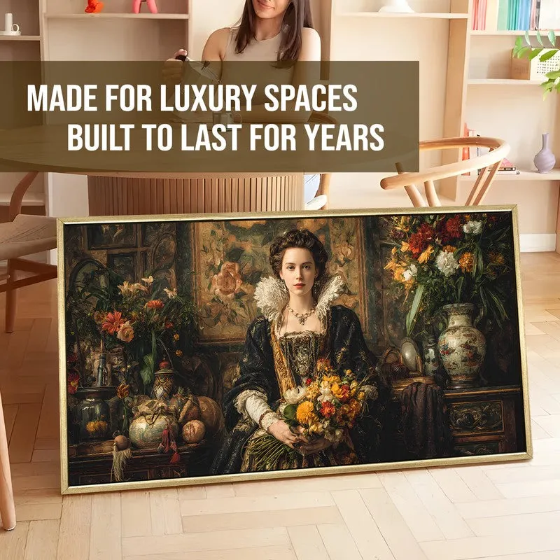 Gilded Bouquet Canvas Wall Painting With Frame media 5