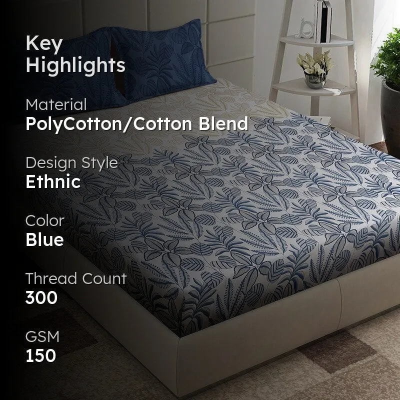 Cami Floral Bedsheet (Blue) - 150 GSM media 2