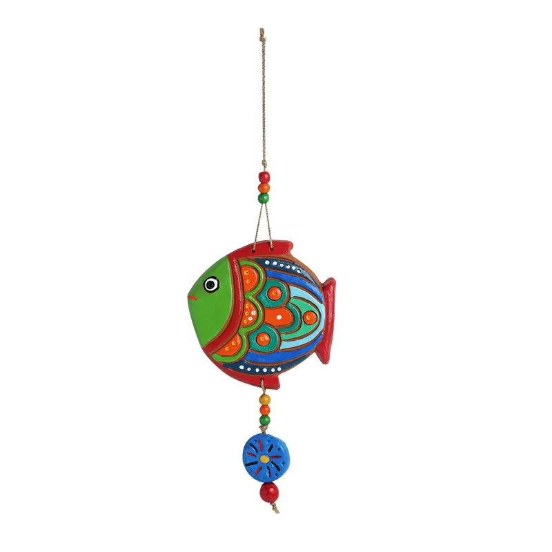 Fish Twin Handpainted Terracotta Wall Accent - Set Of Two media 3
