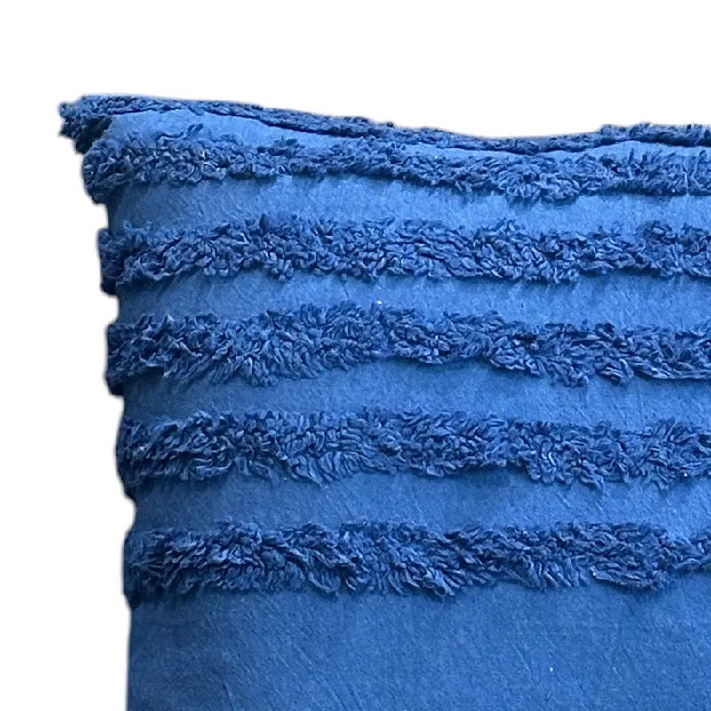 Thea Stripe Tufted Cushion Cover - Blue media 4